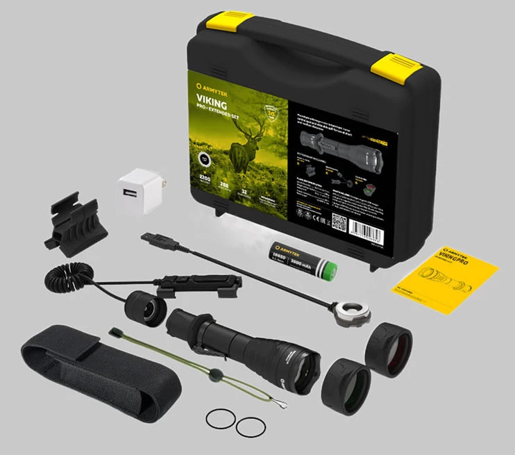 Armytek Viking Pro Magnet USB vadász lámpa szett - hideg fehér fényű Armytek Viking Pro Magnet USB vadász lámpa szett - hideg fehér fényű