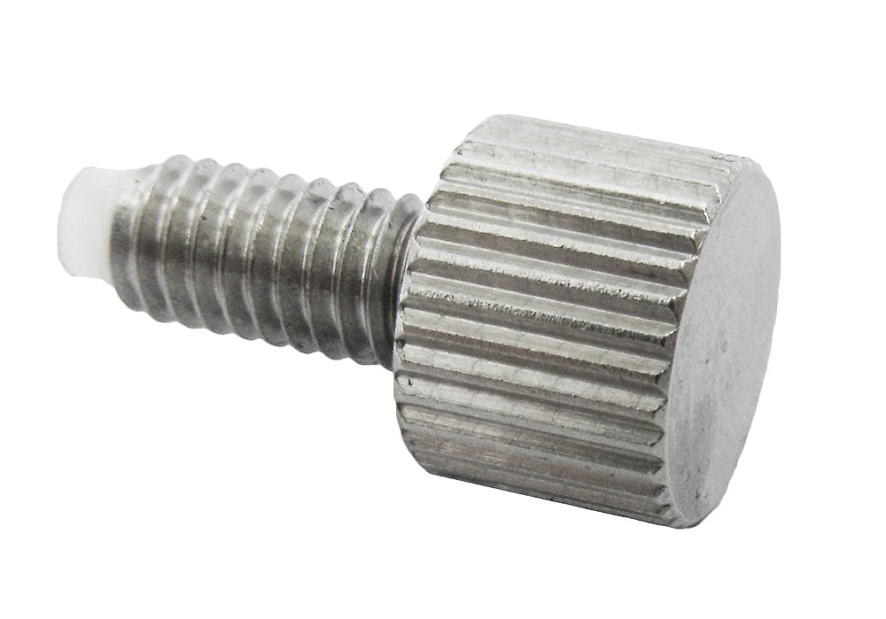 Metrikus csavar M4 menettel, 17 mm hosszú, műanyag betéttel Metrikus csavar M4 menettel, 17 mm hosszú, műanyag betéttel