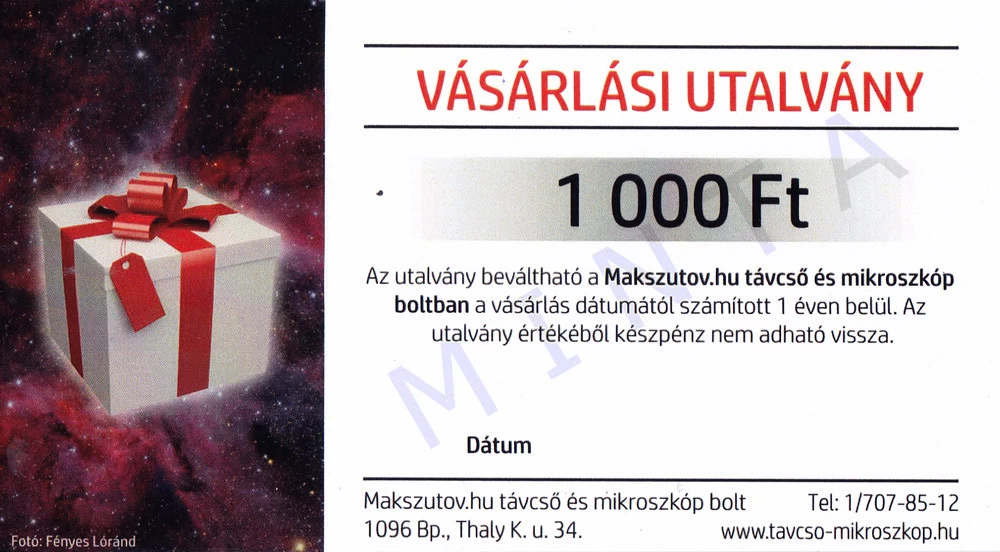 Vásárlási utalvány 1 000 Ft értékben Vásárlási utalvány 1 000 Ft értékben
