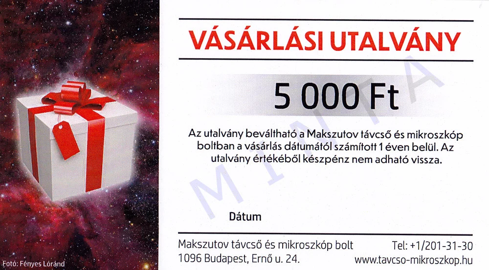 Vásárlási utalvány 5 000 Ft értékben Vásárlási utalvány 5 000 Ft értékben