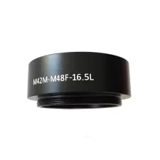 M48/T2 hosszabbító toldat 16.5 mm (M48 belül, T2 kívül)